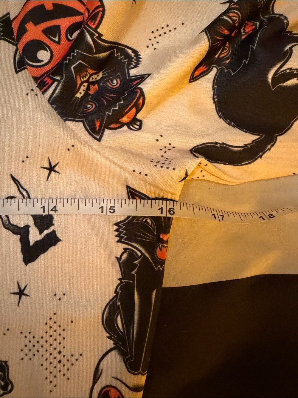 Sourpuss Halloween Black Cats Skater Dress in Cream Sz L - Picture 4 of 6